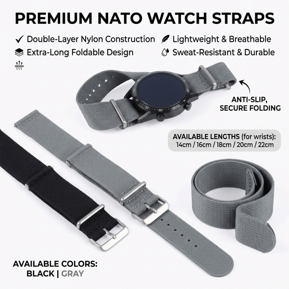 Nato Strap Nylon - 14/16/18/20/22mm NATO Uhrenarmband Vintage NATO-Armband Uhrenzubehör
