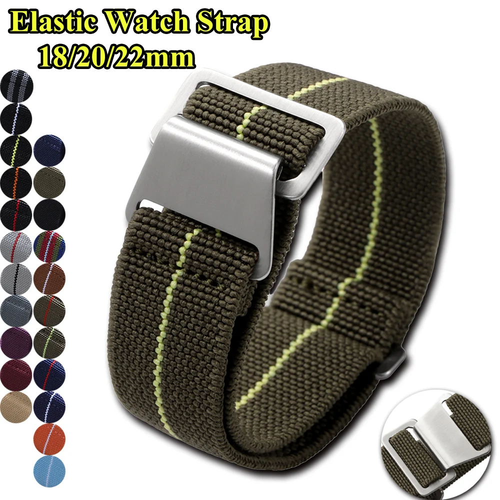 Nato Strap Nylon - Elastisches Uhrenarmband, 18 mm, 20 mm,