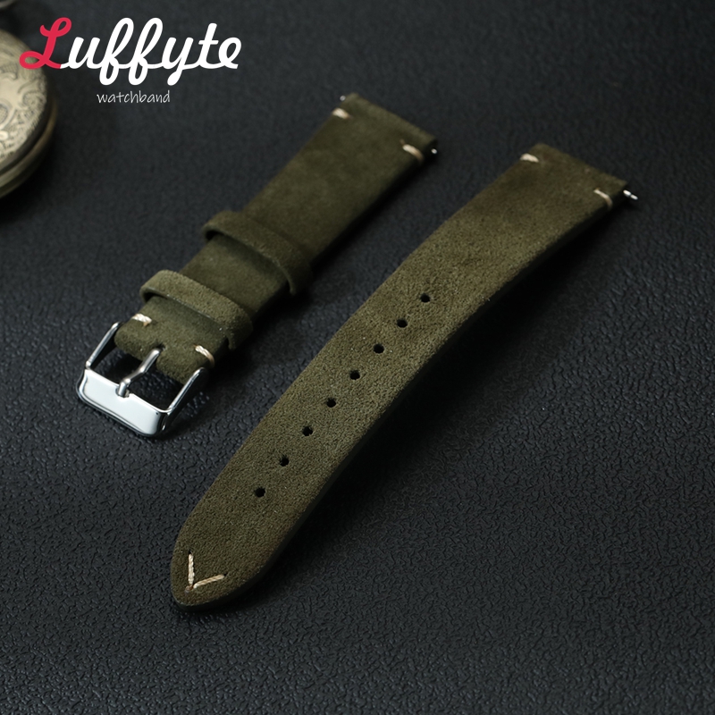 Suede Strap Watch - Vintage Wildleder Leder Uhrenarmband 18mm 20mm
