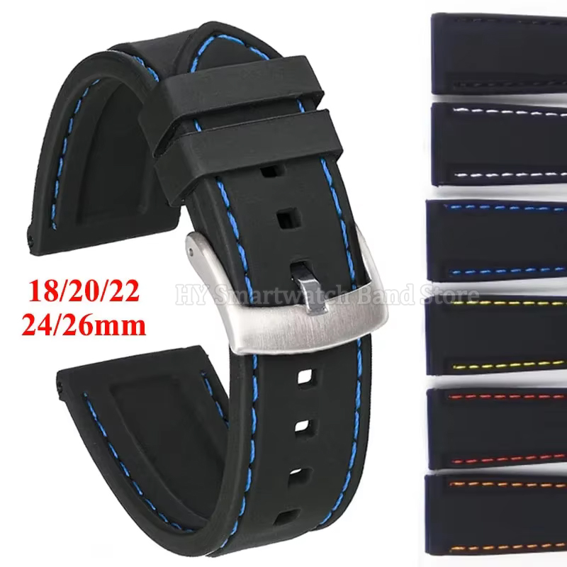 Silicone Watch Band 22Mm - Silikonarmband 18mm 20mm 22mm 24mm 26mm