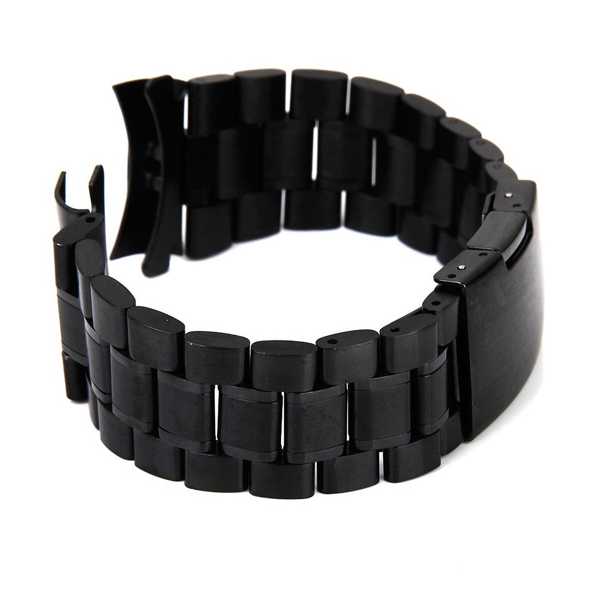 Curved Spring Bar - 4 Stück Edelstahl-Uhrenarmband, schwarz, 24 mm,