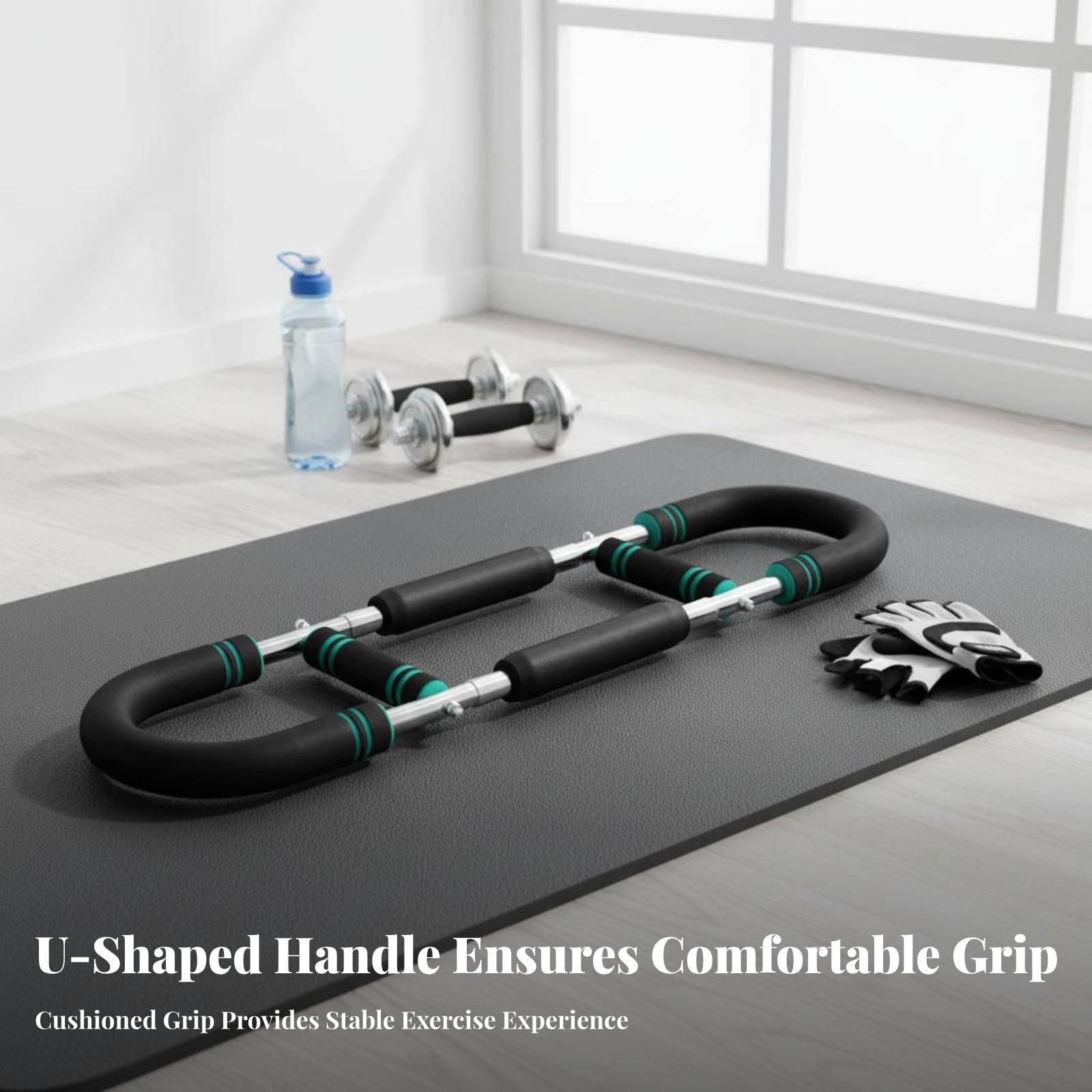 Curved Spring Bar - U-förmige Spulenstange Komfortable Schaumstoffgriffe Verstellbare Power-Twist-Stange