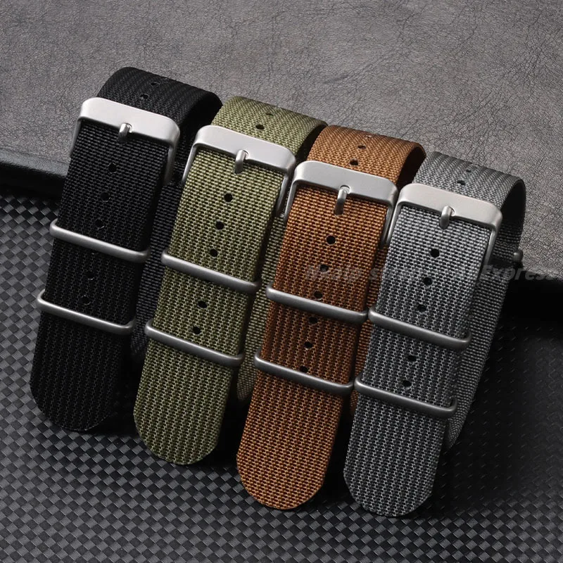 Nato Strap Nylon - Geripptes Nylon-Uhrenarmband, 18 mm, 20 mm,