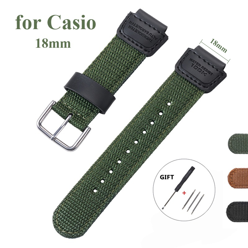 Canvas Strap Watch - Nylon-Uhrenarmband, 18 mm, für Herren, Segeltuch,