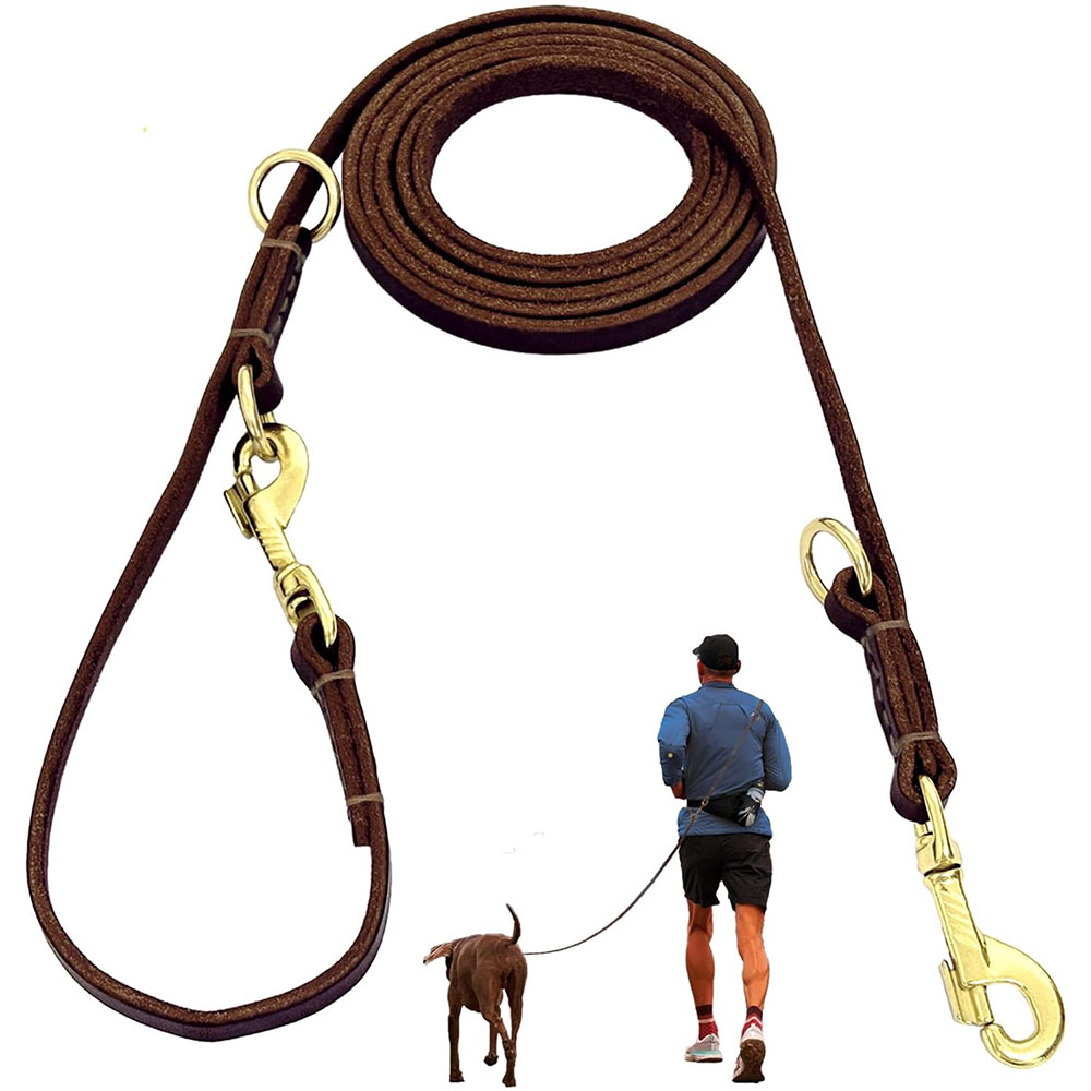 Leather Strap Quick Release - Multifunktionale Leder-Hundeleine Freihändige Laufleine aus Echtem