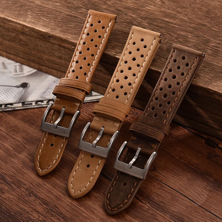 Leather Strap Quick Release - Atmungsaktives Leder-Uhrenarmband für Omega für Seiko