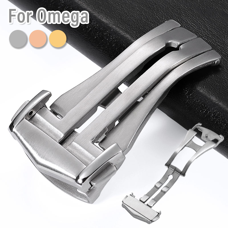 Butterfly Clasp Deployant - Edelstahl-Uhrenschließe 18mm 20mm Metall-Schmetterlingsverschluss für Omega