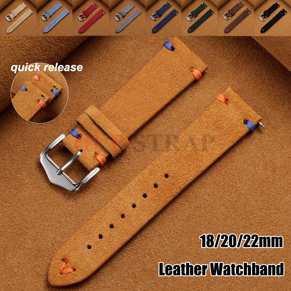 Suede Strap Watch - 18mm 20mm 22mm Wildleder-Lederarmband für Seiko