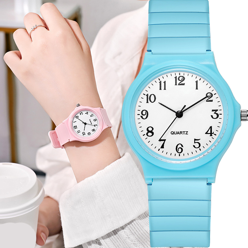Silicone Band Women - Mode Mädchen Uhr Einfache Prüfung Quarzuhr