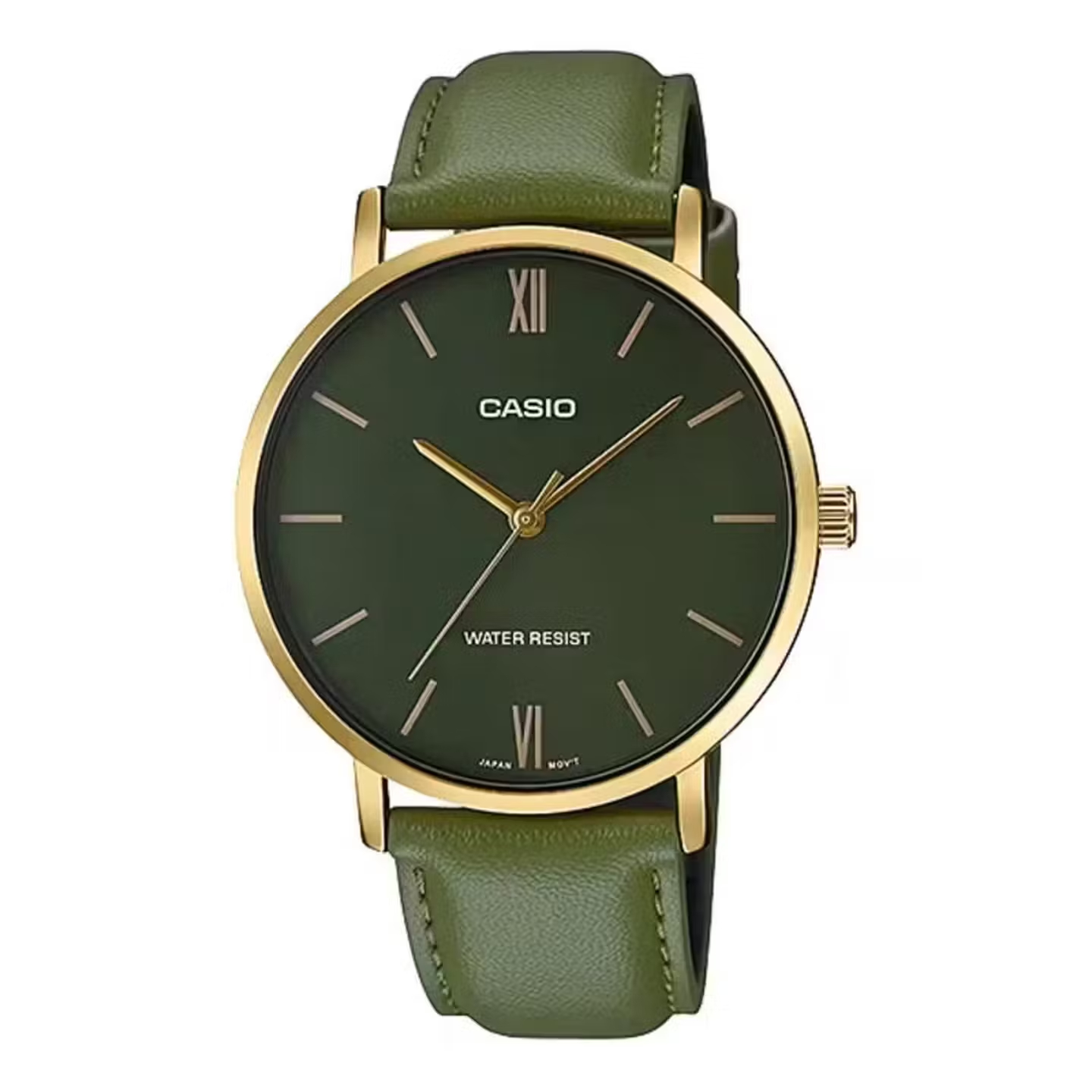 Leather Watch Band Men - CASIO MTP-VT01L Quarzuhr für Herren, Lederarmband,