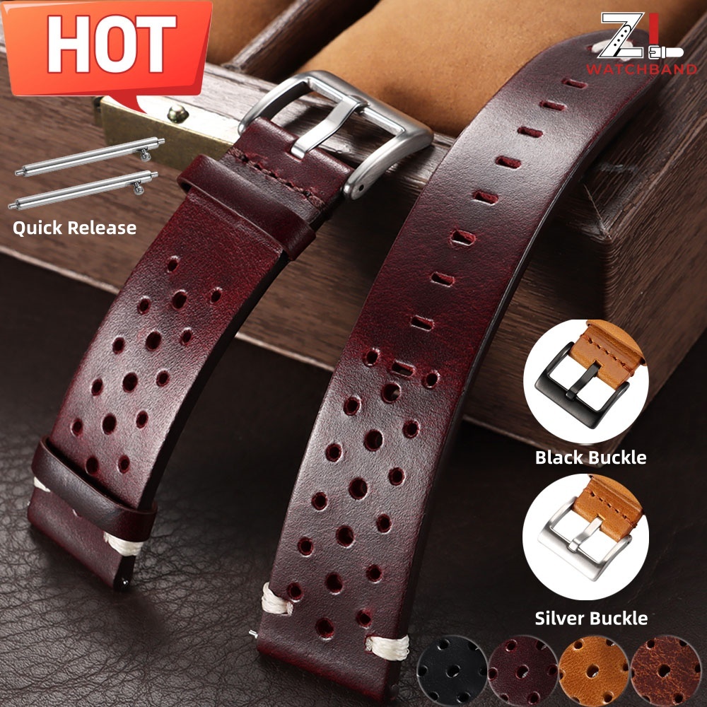 Leather Strap Quick Release - Atmungsaktive Uhrenarmbänder aus Rindsleder, 20 mm,