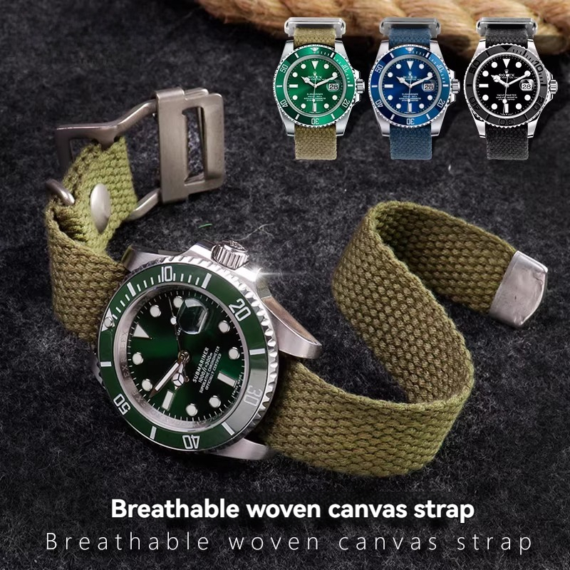Tropic Strap Vintage - für Rolex Submariner Grün/Schwarz, Tudor Black