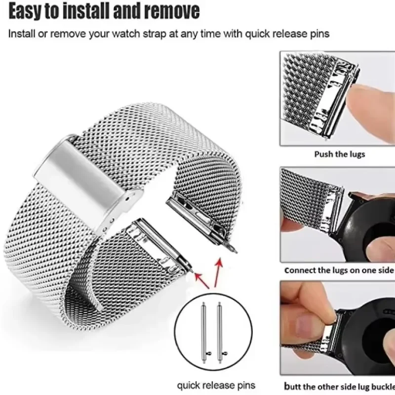 22 mm 20 mm Mesh-Schlaufe für  – Milanese Loop Magnetic Bewertung und Preis