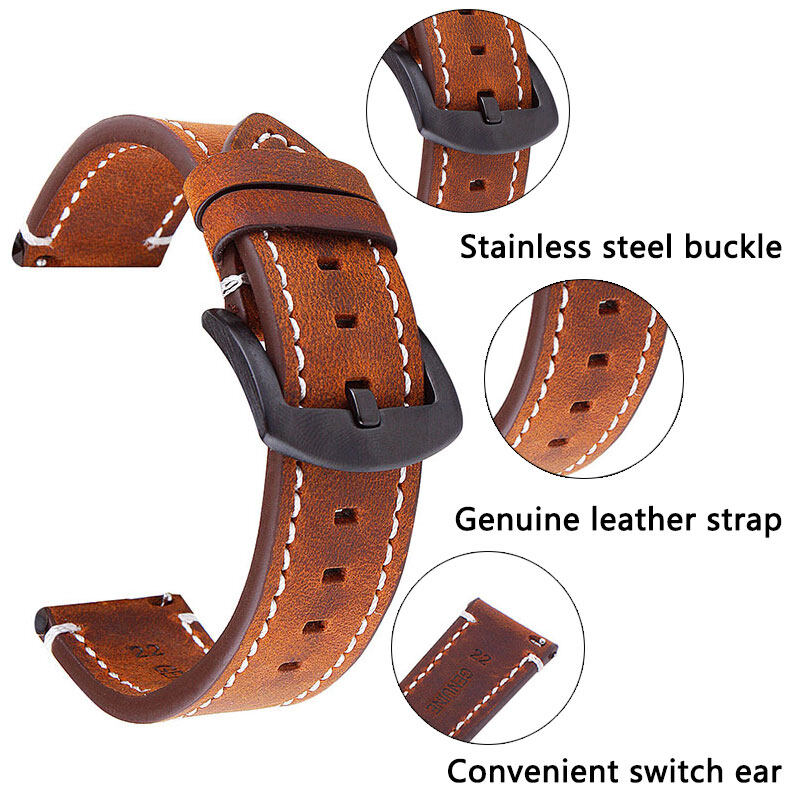 18 19 20 21 22 24 mm Schnellve – Leather Strap Quick Release Bewertung und Preis