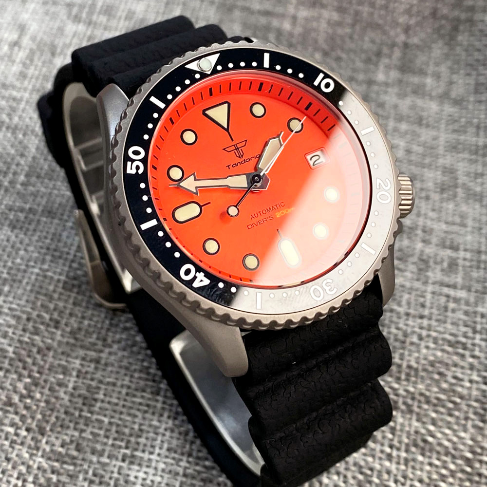 Tandorio 41mm Titan NH35 Herre – Rubber Strap Diver Bewertung und Preis