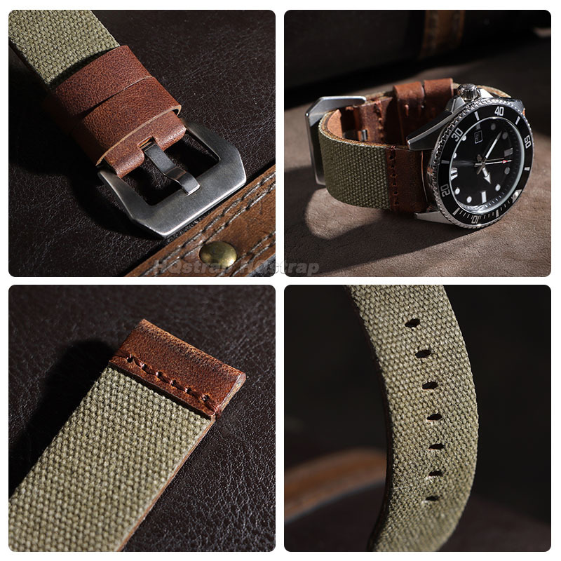 20mm 22mm 24mm Nylon-Lederarmb – Leather Strap Quick Release Bewertung und Preis