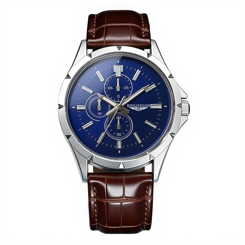Herren Chronograph Quarzuhr, B – Leather Watch Band Men Bewertung und Preis