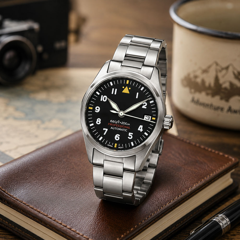 Benutzerdefiniertes LOGO 36mm  – Stainless Bracelet Diver Bewertung und Preis