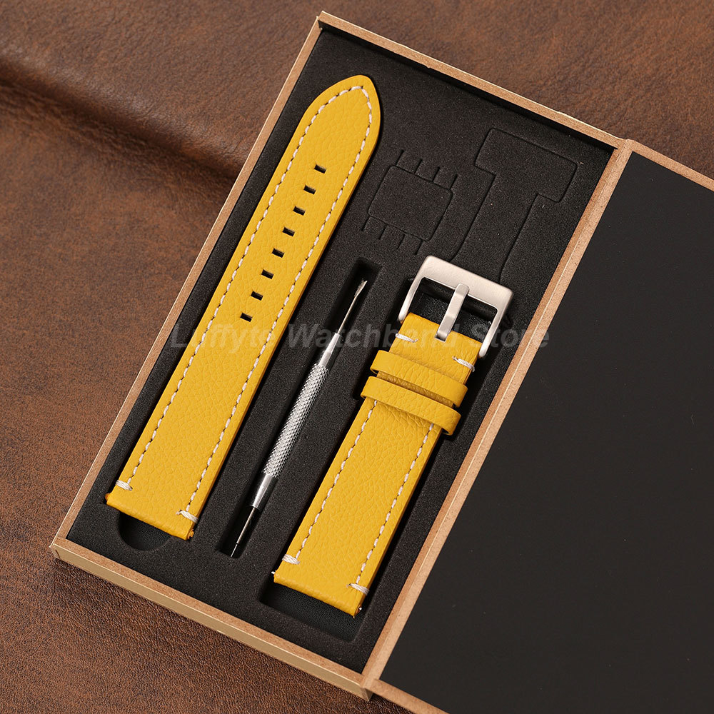 Doppelseitiger Litchi-Textur-A – Leather Strap Quick Release Bewertung und Preis