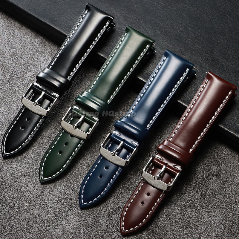 Ölglänzendes Armband aus echte – Leather Strap Quick Release Bewertung und Preis